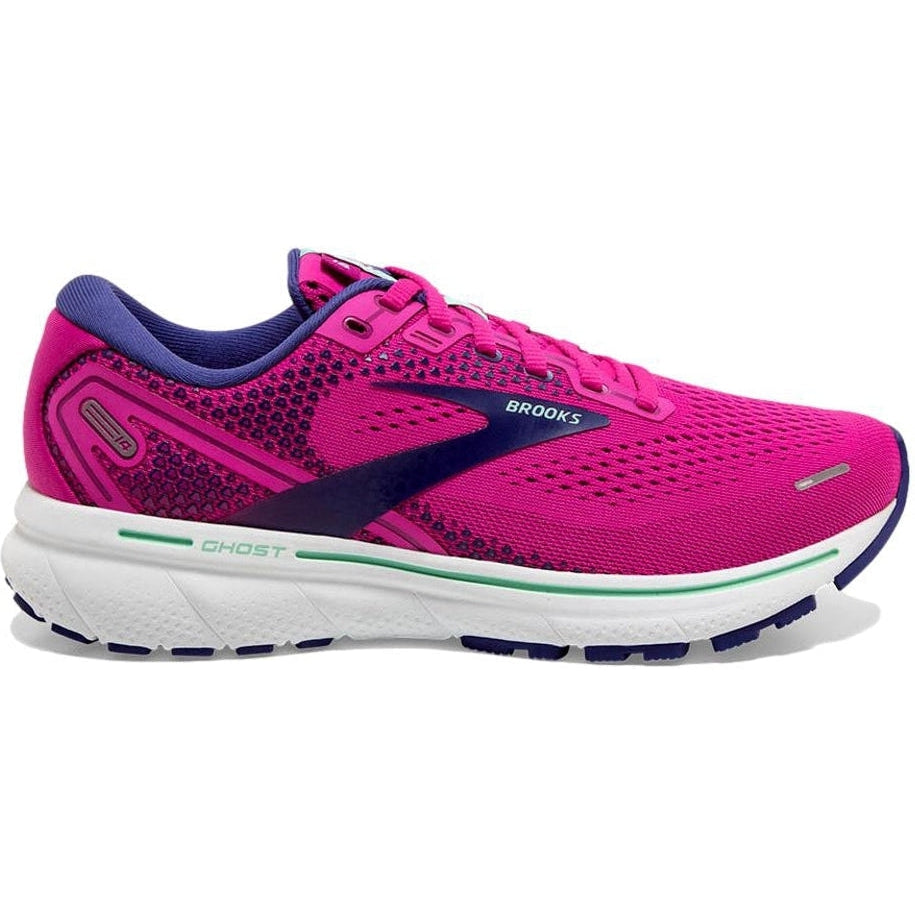 Women's Brooks Ghost 14, Fuschia/Yucca/Navy, 6.5 B Medium