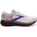 Women's Brooks Ghost 14, White/Purple/Coral, 6 B Medium
