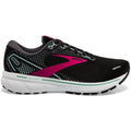 Women's Brooks Ghost 14, Black/Pink/Yucca, 7 D Wide