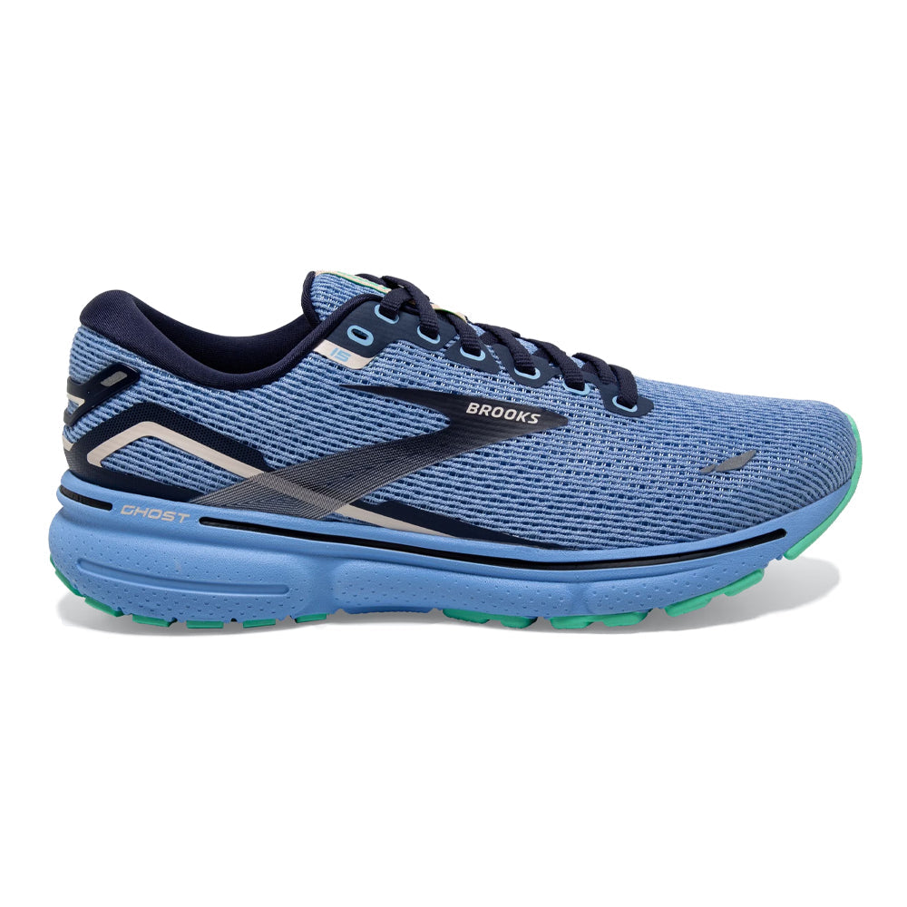 Women's Brooks Ghost 15, Vista Blue/Peacoat/Linen, 6.5 B Medium