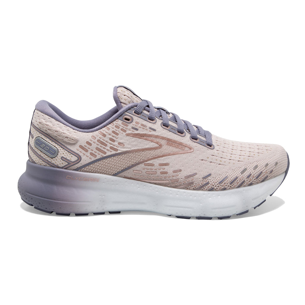 Women's Brooks Glycerin 20, Lilac/Silver Bullet/Pink, 8 B Medium
