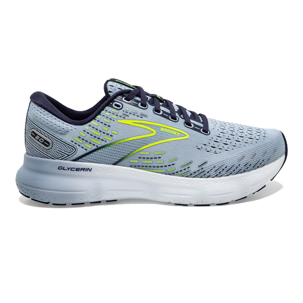 Women's Brooks Glycerin 20, Light Blue/Peacoat/Nightlife, 9.5 B Medium