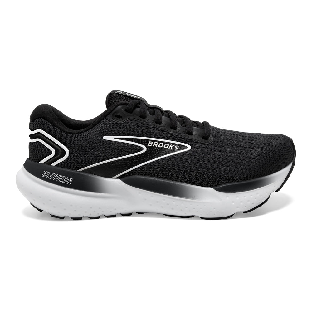 Women's Brooks Glycerin 21, Black/Grey/White, 10 D Wide