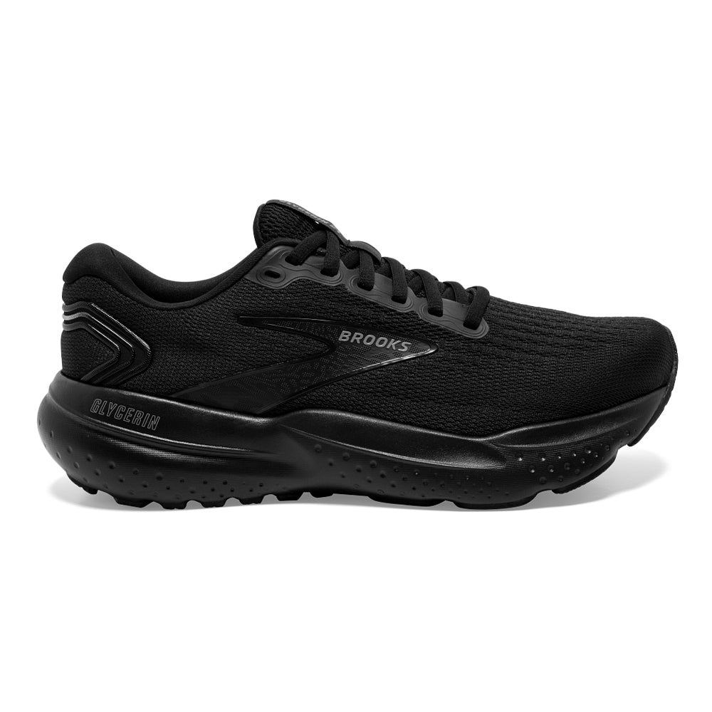 Women's Brooks Glycerin 21, Black/Black/Ebony, 8 B Medium
