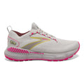 Women's Brooks Glycerin StealthFit GTS 20, Grey/Yellow/Pink, 9 B Medium