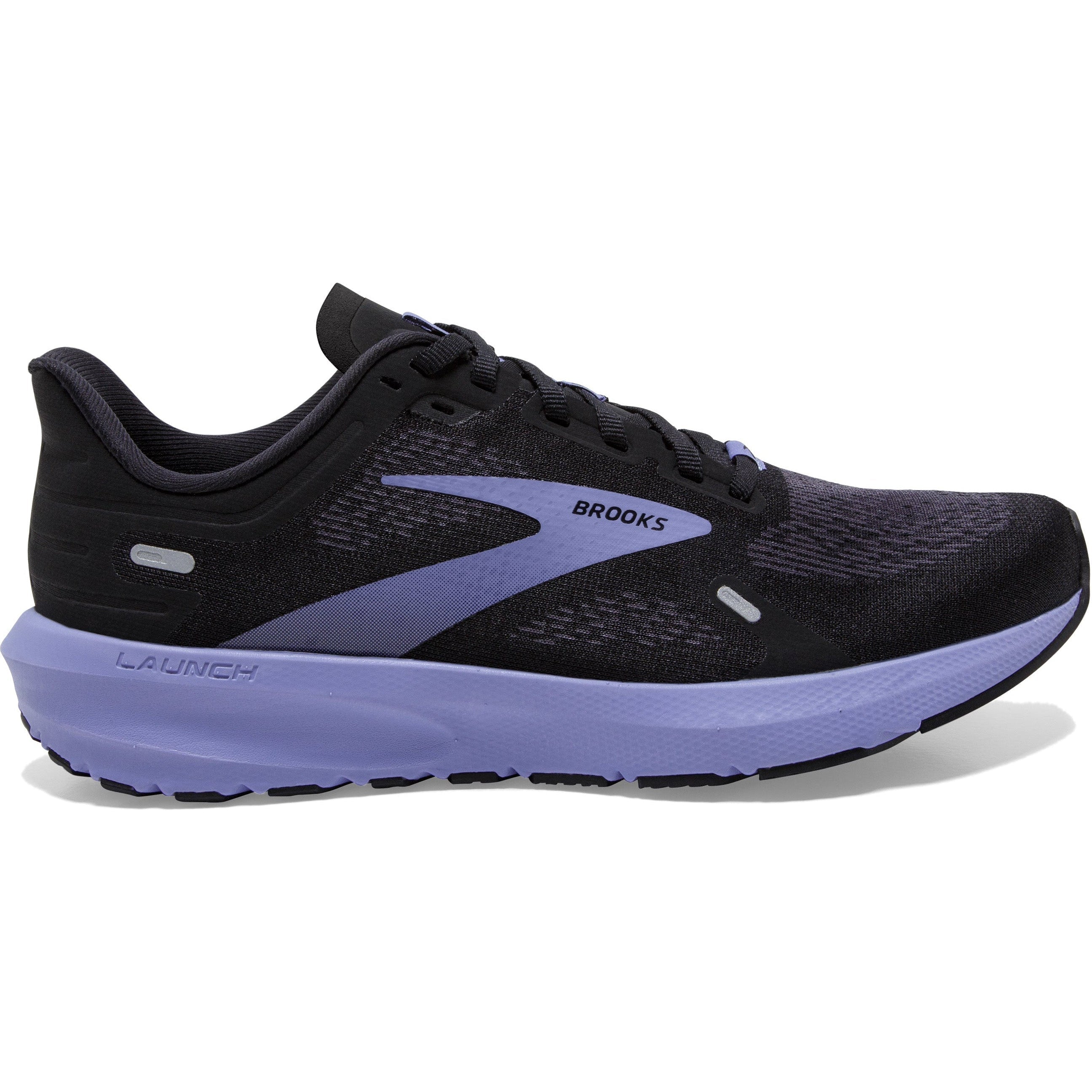 Women's Brooks Launch 9, Black/Ebony/Purple, 8.5 B Medium