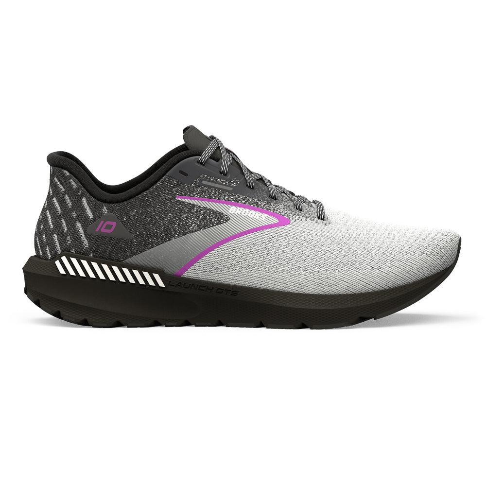 Women's Brooks Launch GTS 10, Black/White/Violet, 7.5 B Medium