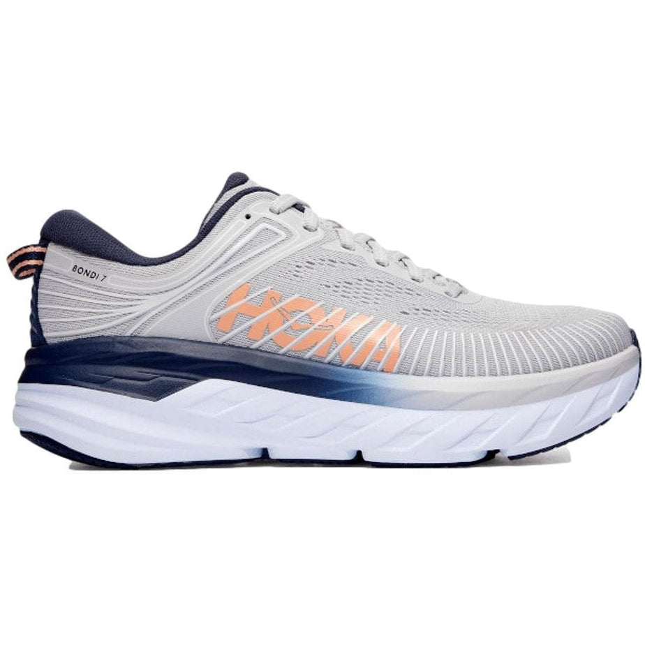 Women's Hoka One One Bondi 7, Lunar Rock/Black Iris, 10.5 B Medium