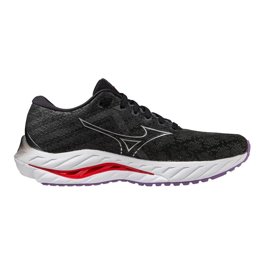 Women's Mizuno Wave Inspire 19, Black/Silver, 8.5 D Wide