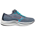 Women's Mizuno Wave Rebellion, India Ink/Scuba Blue, 9 B Medium
