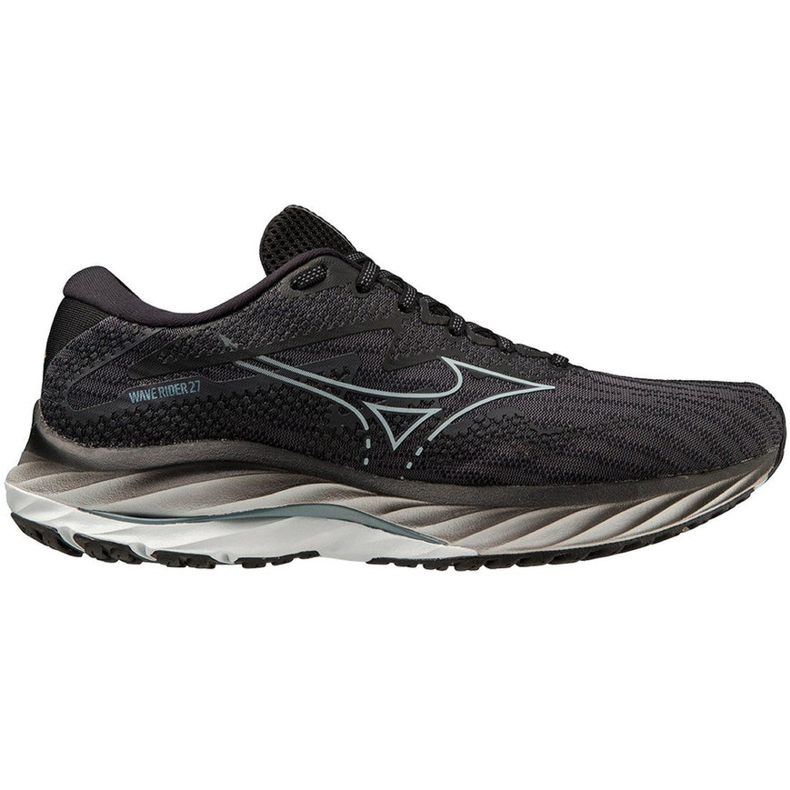 Men's Mizuno Wave Rider 27, Ebony/Illusion Blue, 11.5 2E Wide