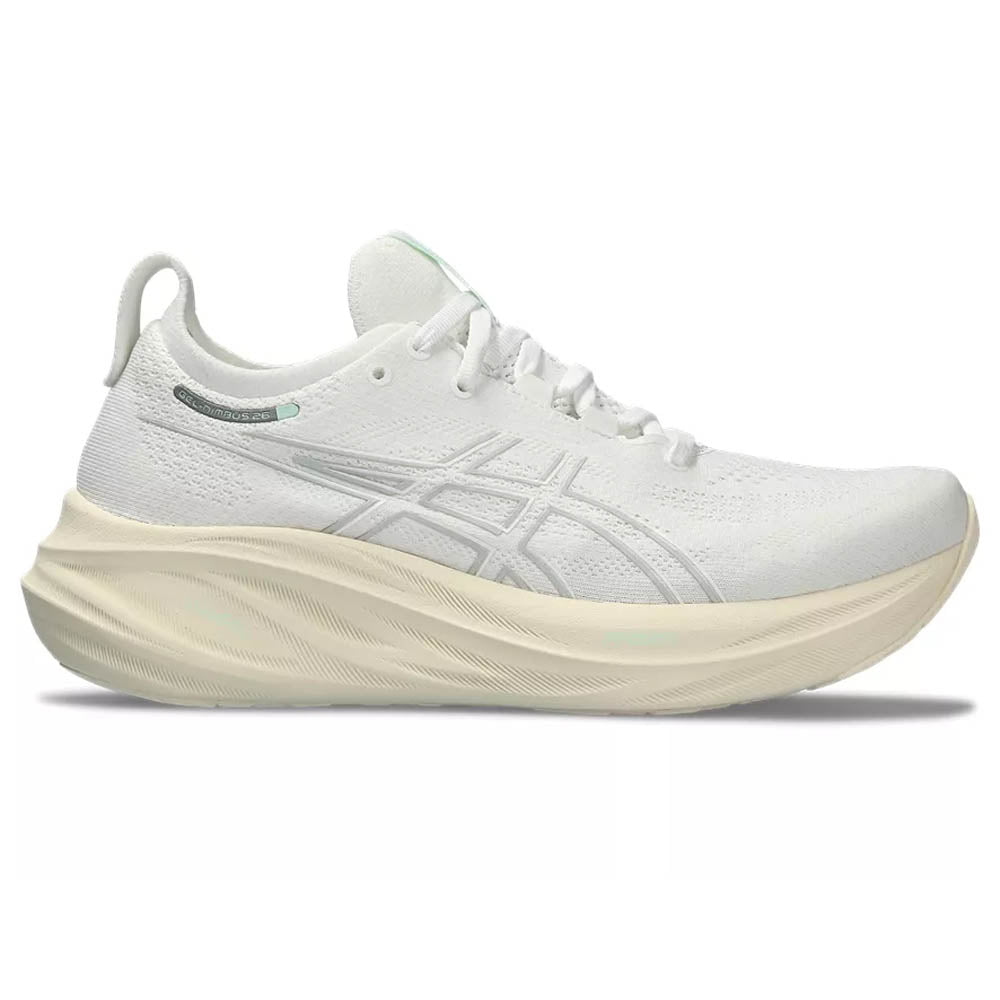 Women's Asics GEL-Nimbus 26, White/White, 8.5 B Medium