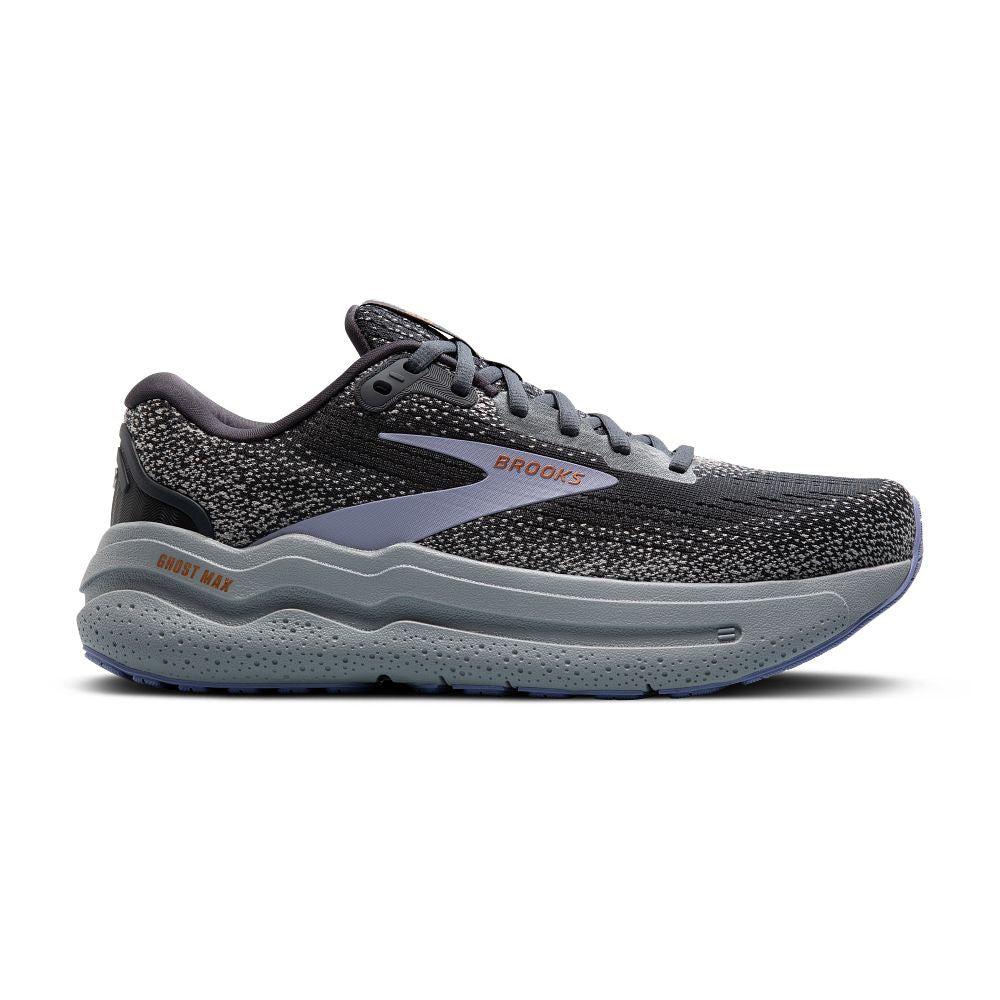 Women's Brooks Ghost Max 2, Ebony/Sweet Lavender/Alloy, 9 D Wide
